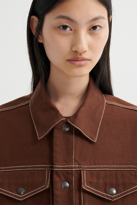 Workers Vest - Brown Denim