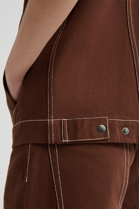 Workers Vest - Brown Denim