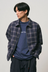 Zip-Up Insulated Flannel Shirt - Navy Shadow Plaid