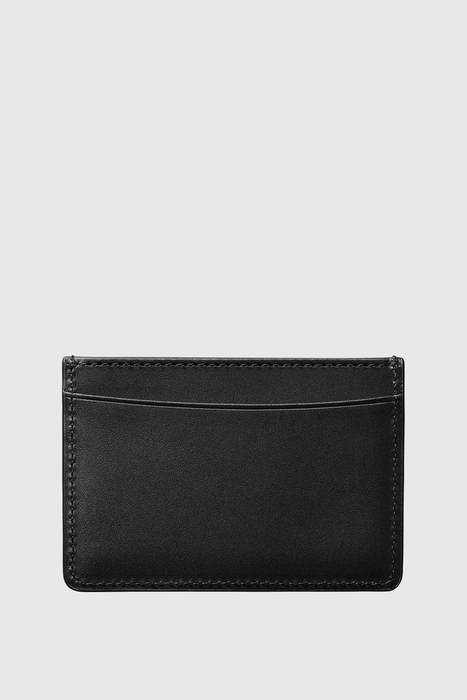 Andre Card Holder - Black Smooth Leather