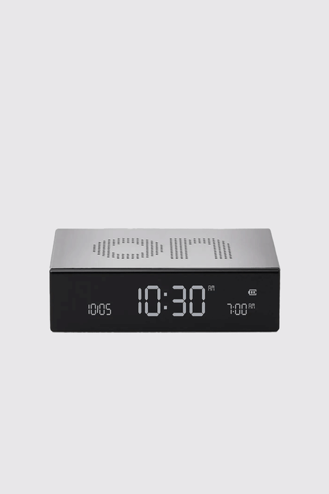 Flip Premium Reversible Alarm Clock - Gun Metal