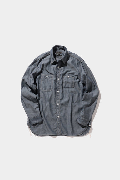 Work Indigo Shirt - Herringbone