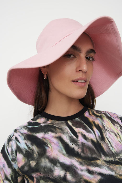 Parasol Hat - Light Pink Denim