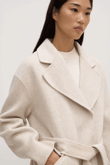 Sadie Single Breasted Wool Coat - Oat Marle