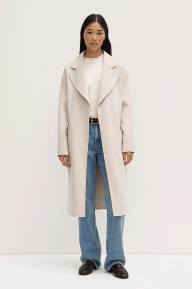 Sadie Single Breasted Wool Coat - Oat Marle