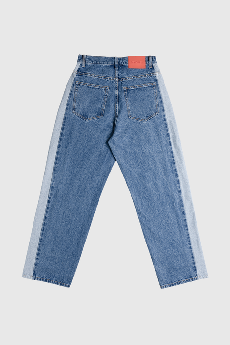 Super Loose - Blue Jeans with Side Panel