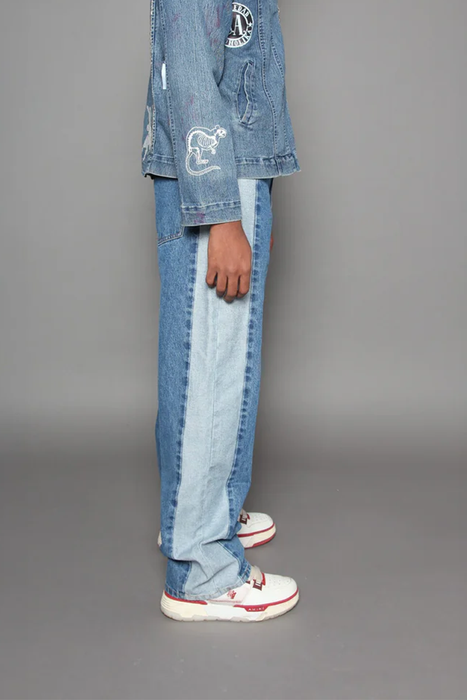 Super Loose - Blue Jeans with Side Panel