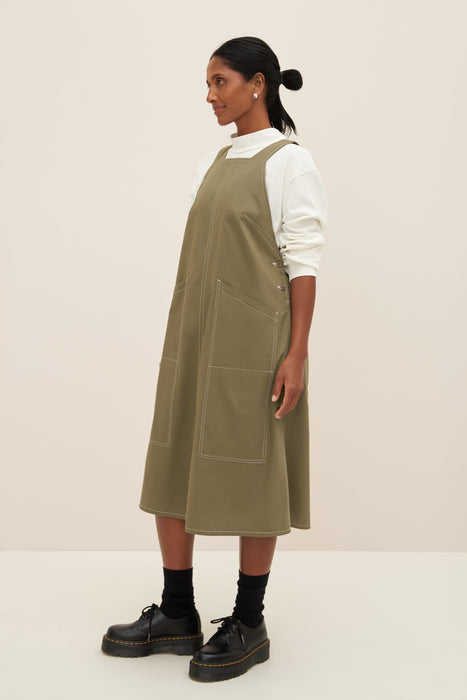 Mirror Apron Dress - Vetiver