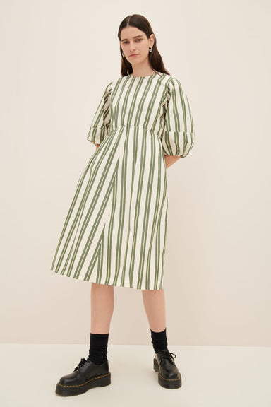 Joan Dress - Forest Stripe