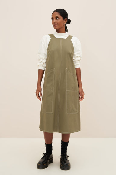 Mirror Apron Dress - Vetiver