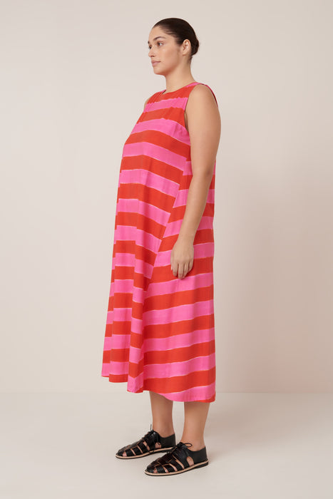 Tank Swing Dress - Painted Stripe
