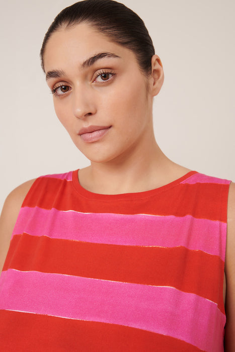 Tank Swing Dress - Painted Stripe