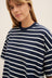 Oversized Boxy Tee - Navy Breton