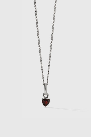 Micro Heart Jewel Necklace - Sterling Silver