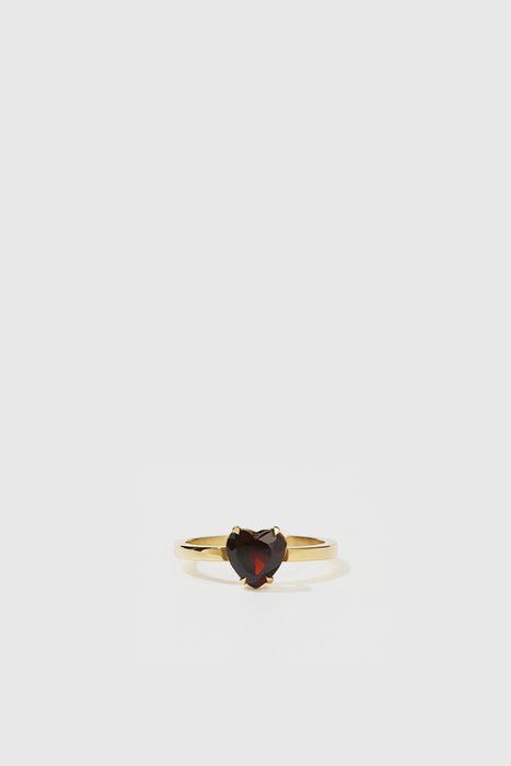 Heart Jewel Ring - Gold Plated / Thai Garnet
