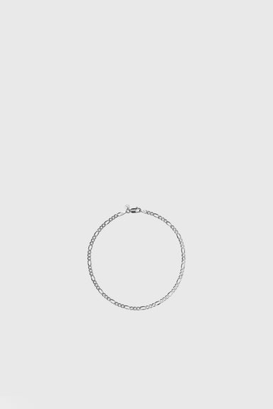 Figaro Fine Chain Bracelet - Sterling Silver