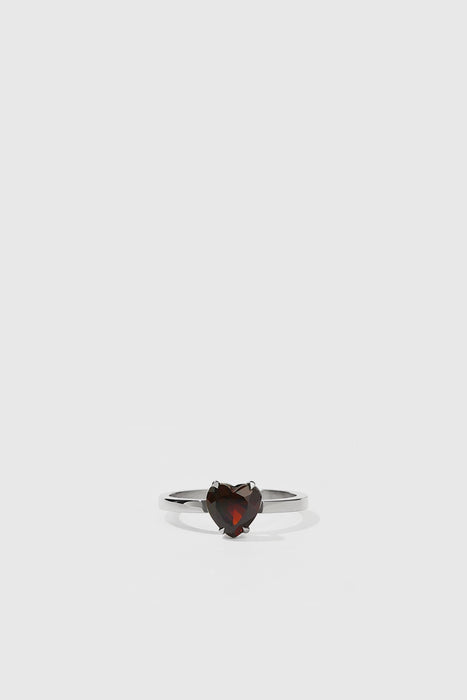 Heart Jewel Ring - Sterling Silver / Thai Garnet