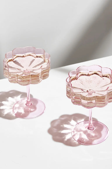 Wave Coupe Set of Two - Pink