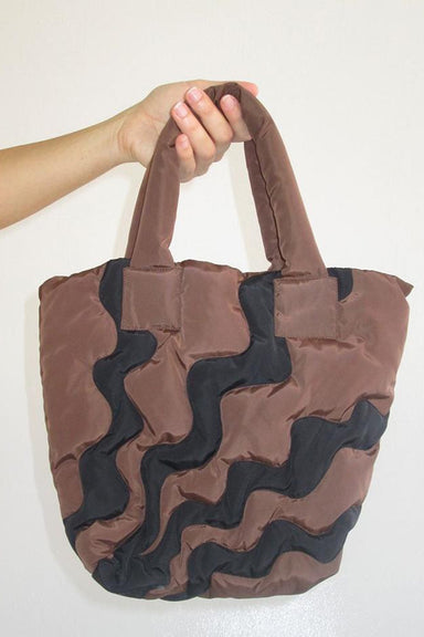 Kanagawa Puffer Bag - Brown