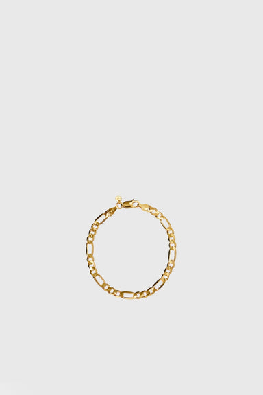 Figaro Wide Chain Bracelet - Gold Plated