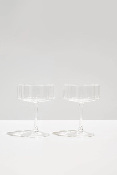 Wave Coupe Set of Two - Clear
