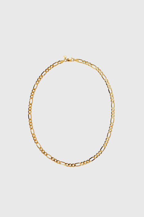 Figaro Wide Chain Necklace - Gold Plated