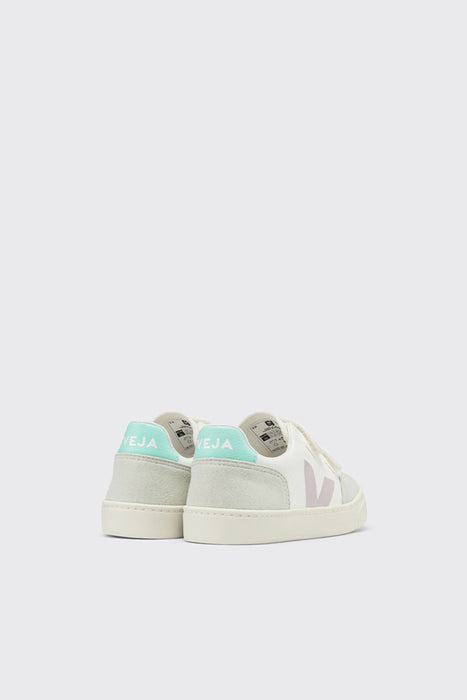 Kids V-12 Velcro Chromefree Leather - Extra White / Parme / Turquoise