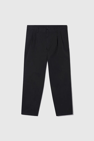 Double Pleat Chino - Black Twill