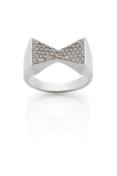 Bow Tie Ring Pave - Emerald