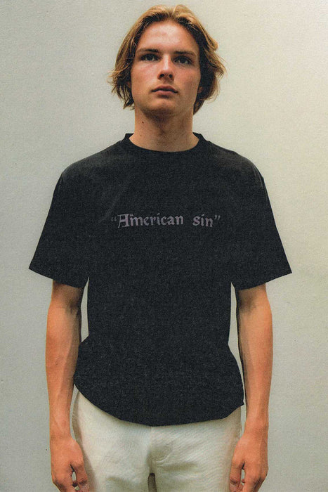 American Sin Tee - Washed Black