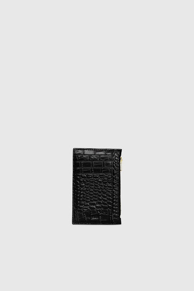 1/8 Frank Cardholder - Black Croc