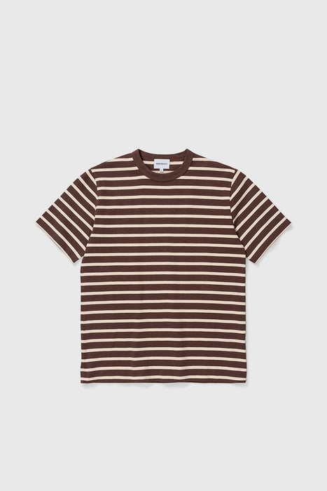 Holger SS Compact Cotton Bold Stripe - Heathland Brown