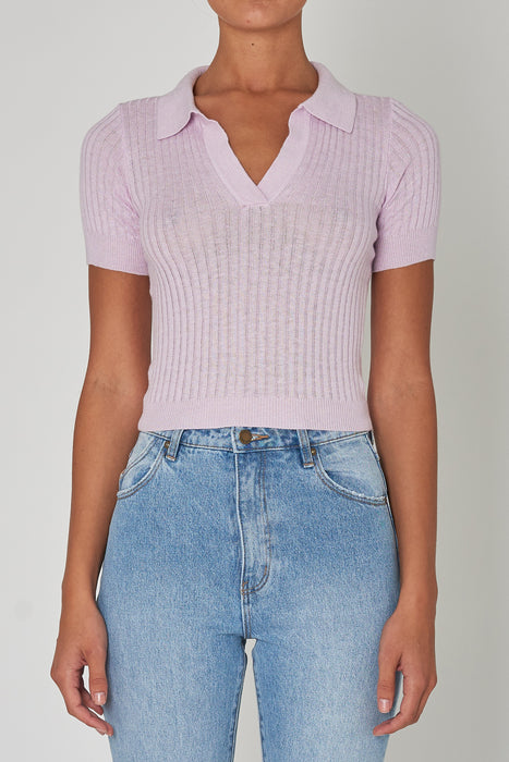 Amanda Knit Top - Lavender