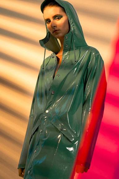 Ltd Long Jacket - Glossy Faded Green