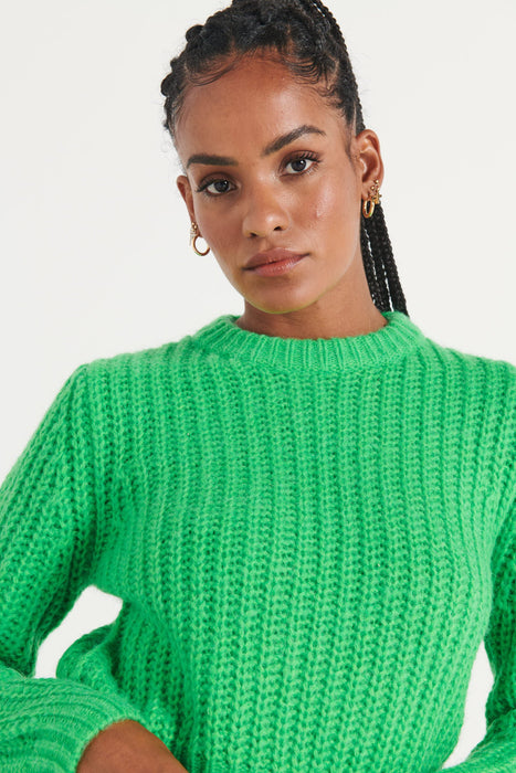 Fluffy Sailor Sweater - Lime Cordial