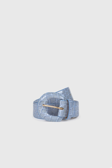Judy Leather Belt - Light Blue