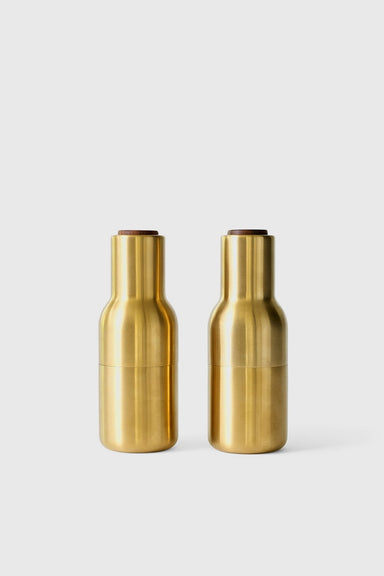 Bottle Grinder 2-Pack Walnut Lid - Brushed Brass