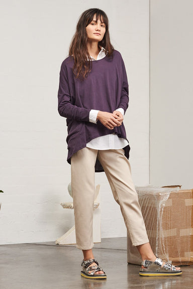 Building Block Drape Top - Plum