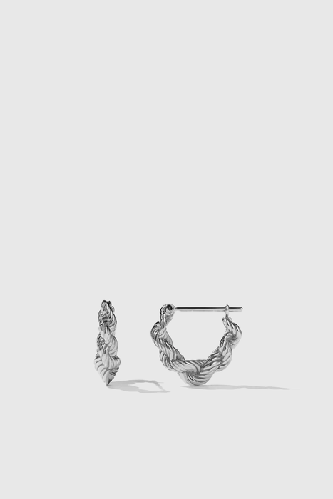 Twisted Rope Earrings Small - Sterling Silver