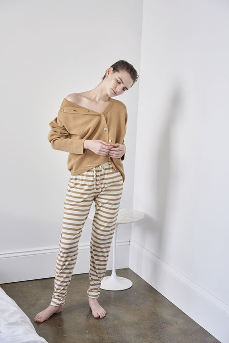 Building Block Pant - Tan / Natural Stripe