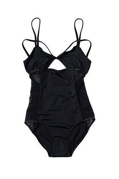 Cut Out Swimsuit - Black