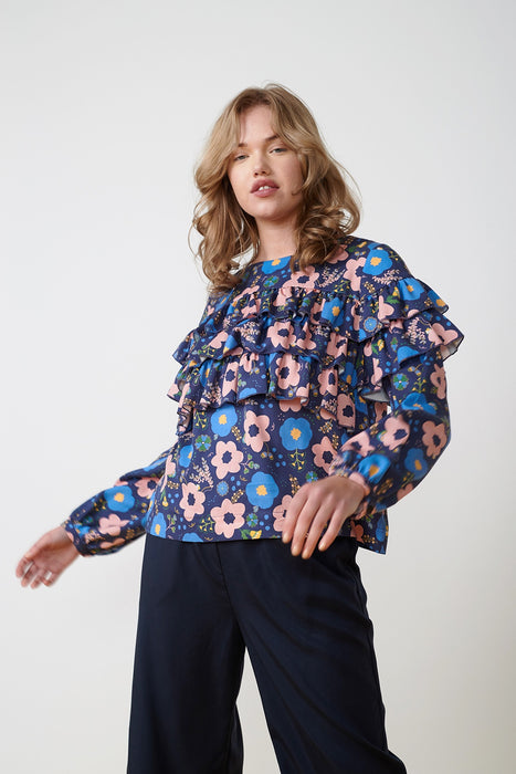 Annabel Top - Navy Floral