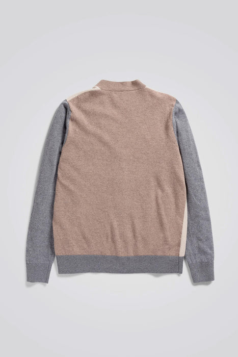 Adam Colour Block Knit - Utility Khaki