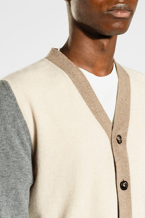 Adam Colour Block Knit - Utility Khaki