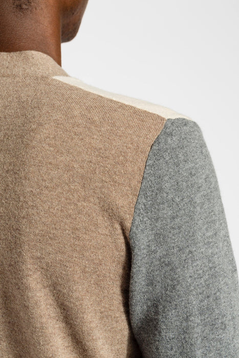 Adam Colour Block Knit - Utility Khaki