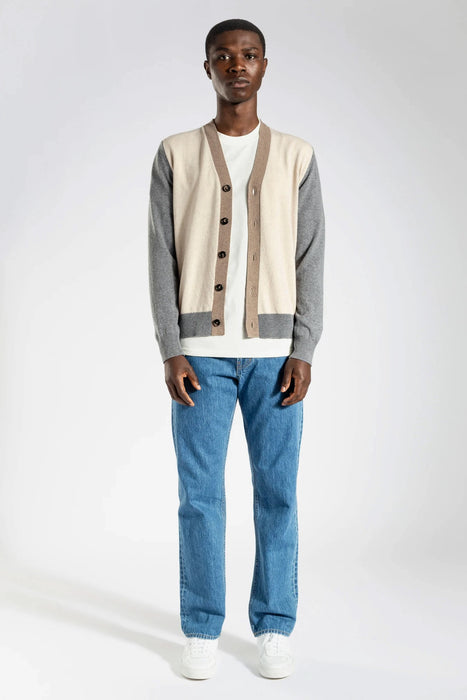 Adam Colour Block Knit - Utility Khaki