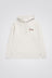 Arne Relaxed Organic Chain Stitch Logo Hoodie - Marble White