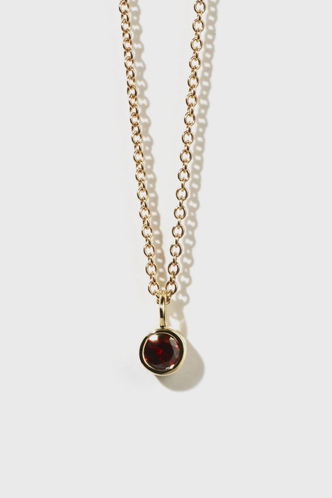 Cosmo Charm Necklace - Gold Plated / Garnet