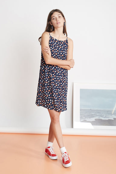 The Movie Slip Dress - Navy Meadow