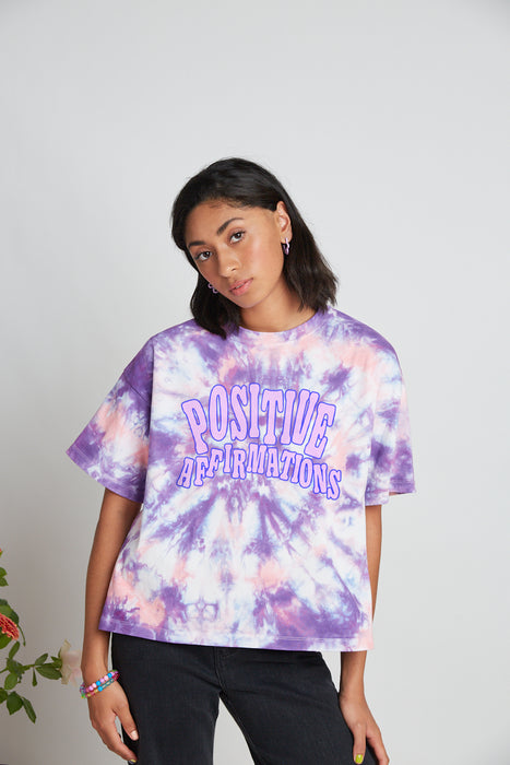 Positive Affirmations Tee - Tie Dye